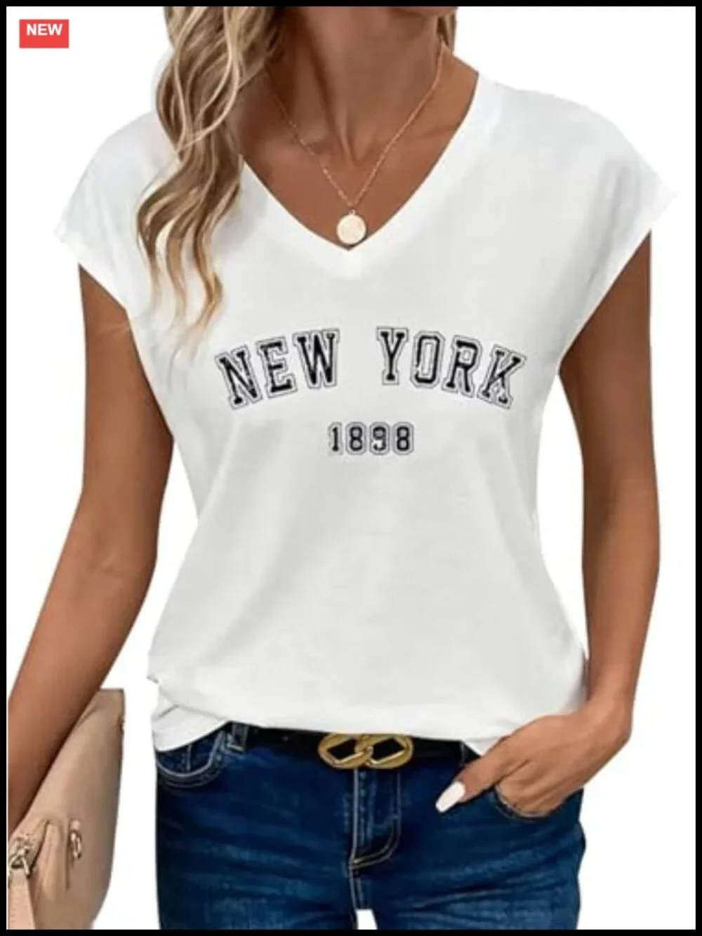 Graphic Tee Women V Neck Cap Sleeve Soft Cotton Blend Lightweight Casual T Shirt